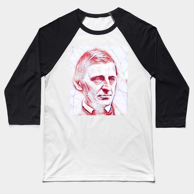Ralph Waldo Emerson Portrait | Ralph Waldo Emerson line art Baseball T-Shirt by JustLit
